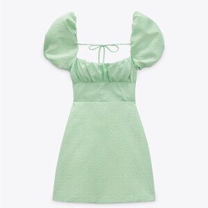 Gingham green dress